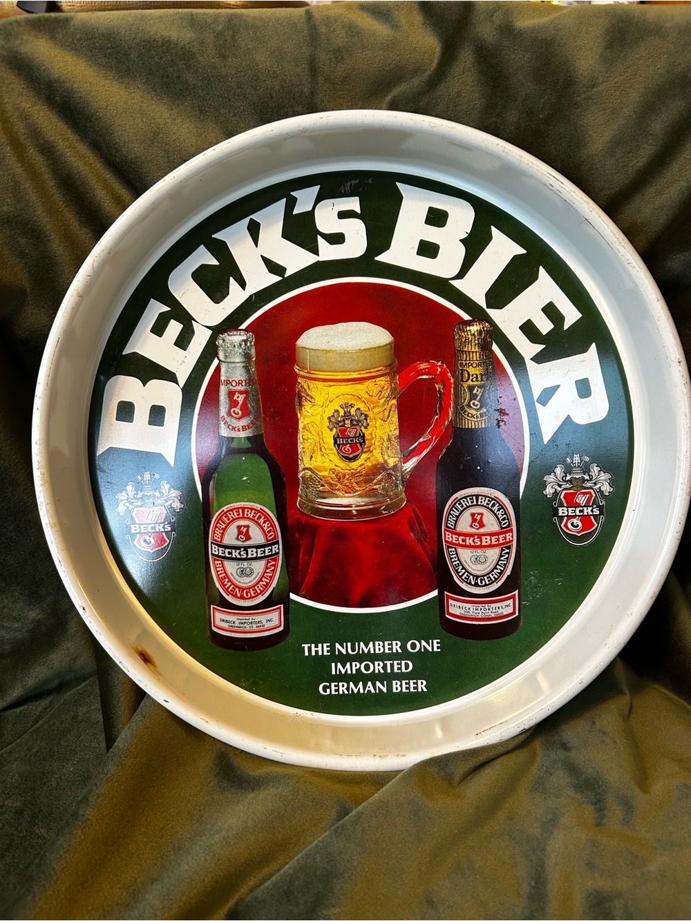 Beck's Bier Metal Serving Tray - Vintage Beer Advertising
